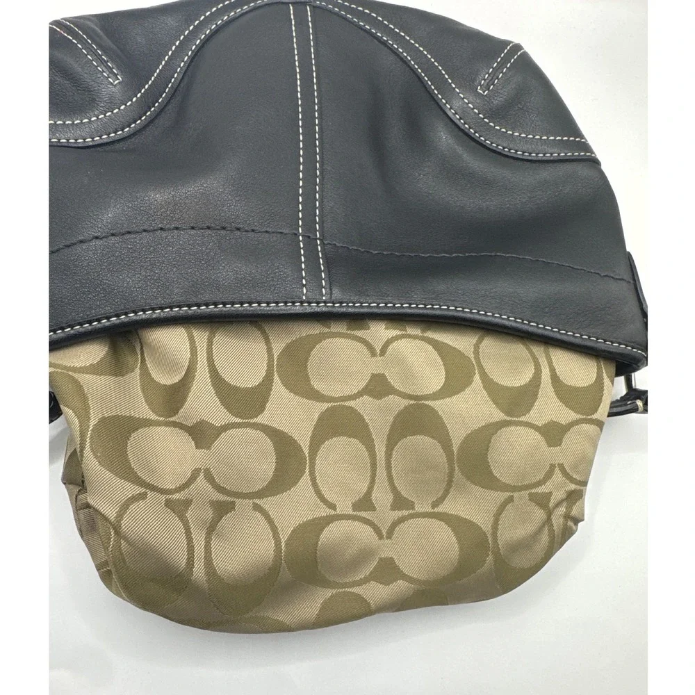 Coach Soho Black‎ Leather Small Hobo Shoulder Bag Purse N0 E043-4283